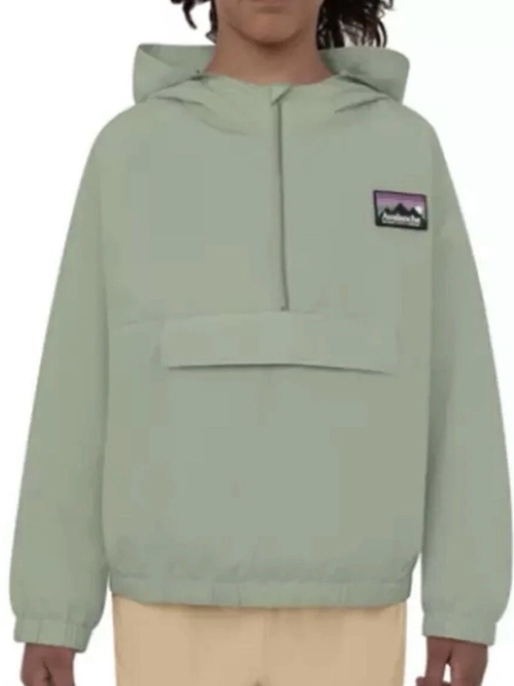 Avalanche Kids Sage Green Hooded Anorak Jacket size XS (5-6)